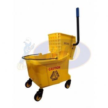 Yellow Single Mop Bucket - 32L (Side Press)